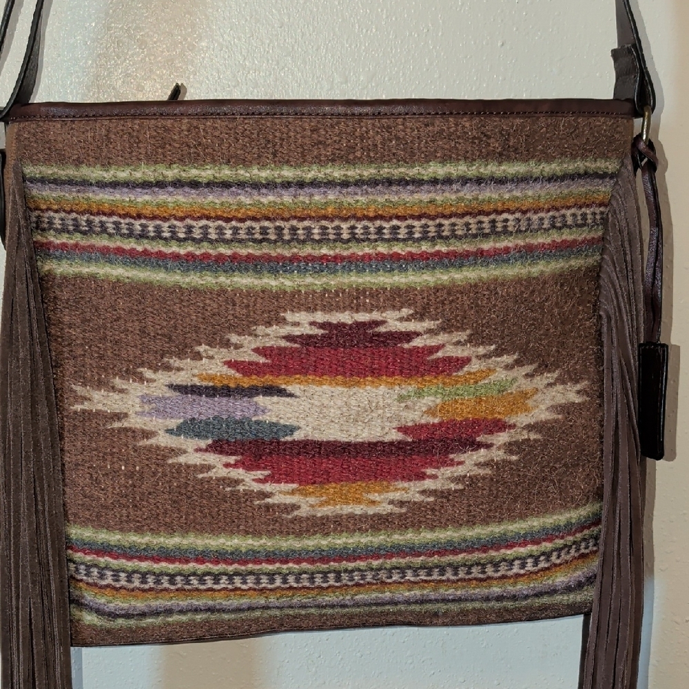 Ariat Brown and Multicolor Fringe Bag And Wallet Set - Picture 2 of 15